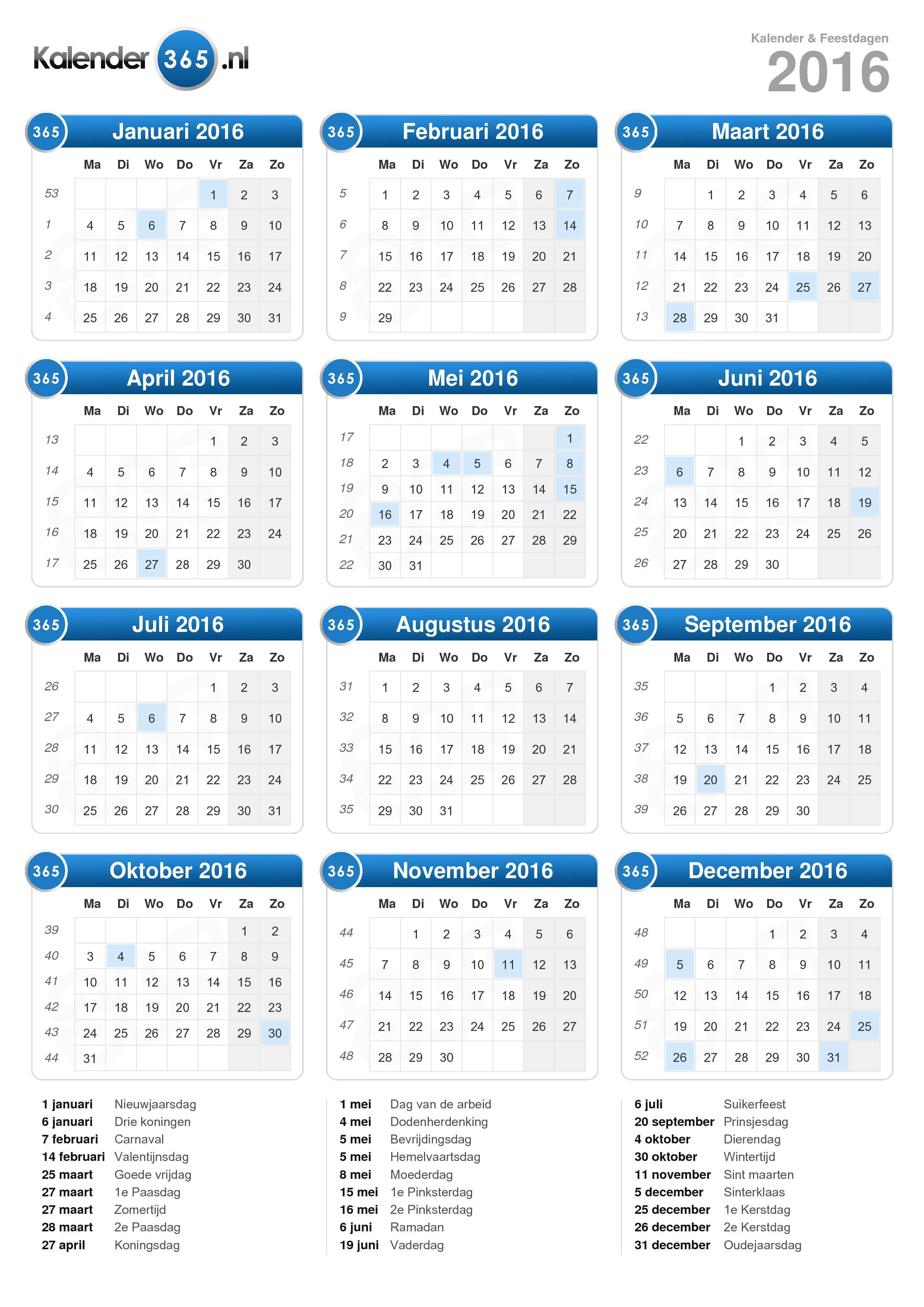 Ambtenaren ten tweede spoelen Kalender 2016