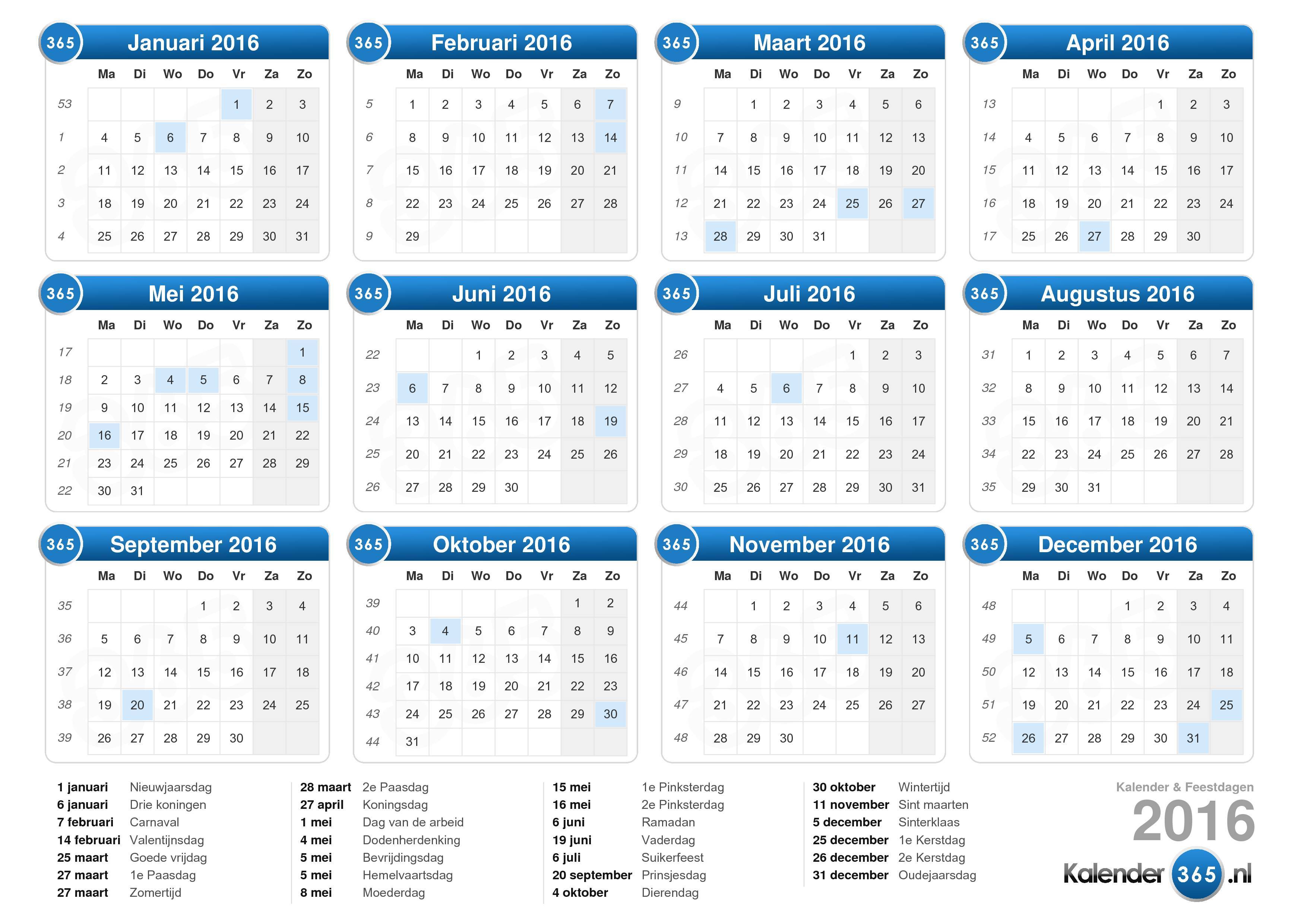 Ambtenaren ten tweede spoelen Kalender 2016