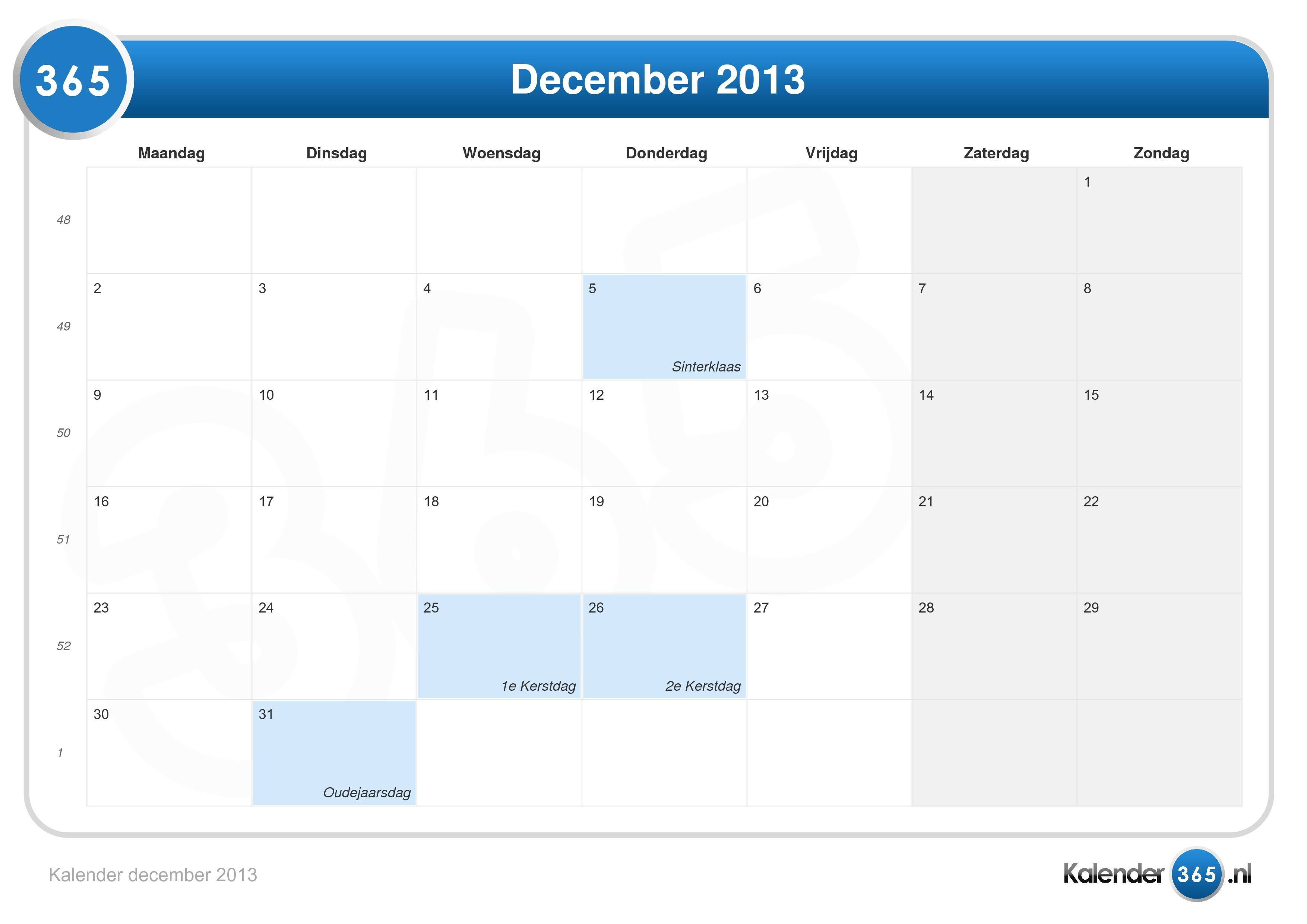 Kalender december 2013
