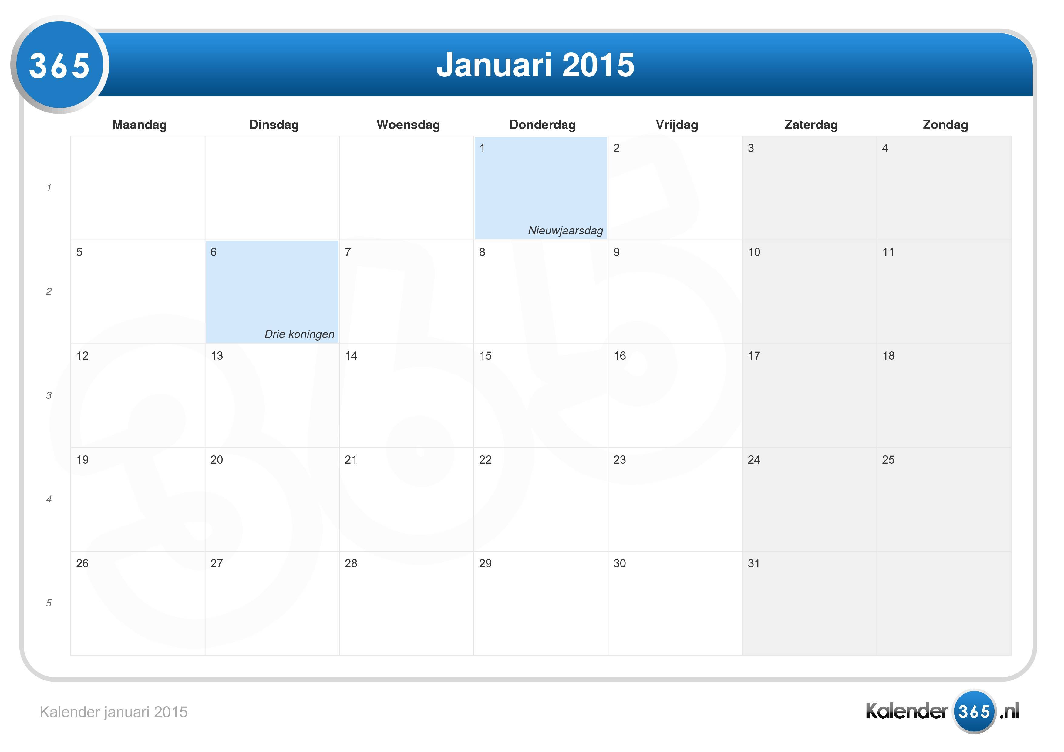 Kalender januari
