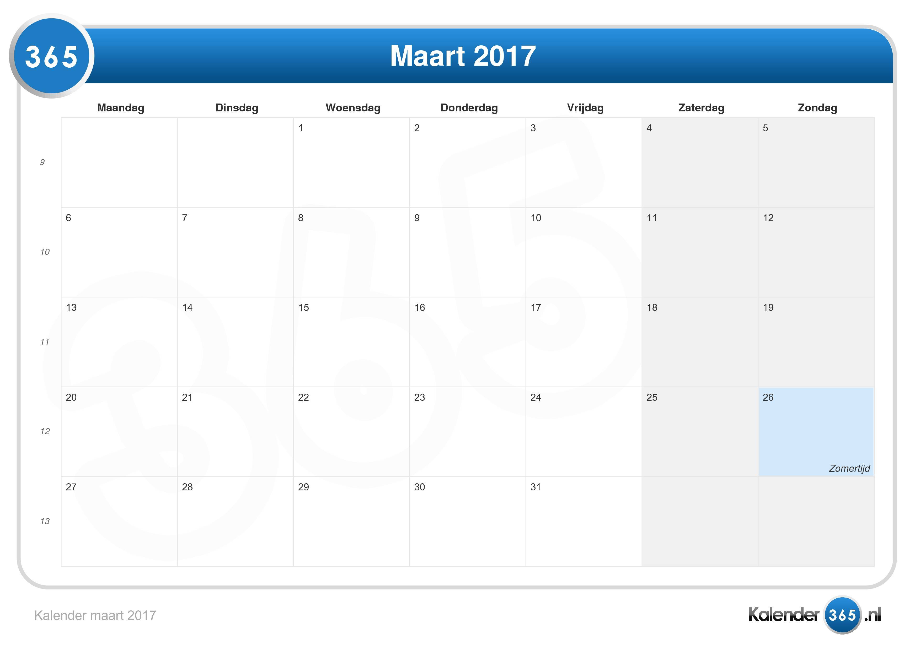 Kalender maart