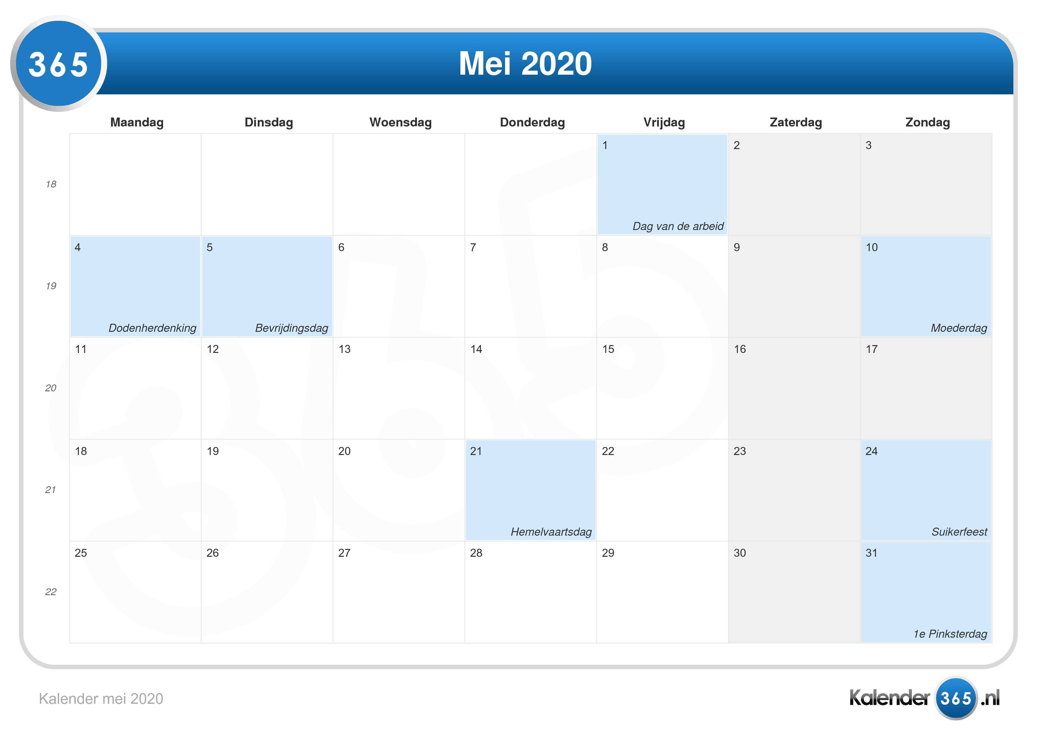 17 Agustus 2020 Kalender  Kalender  mei 2020 
